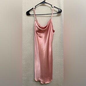 bebe Mini Pink Satin Dress